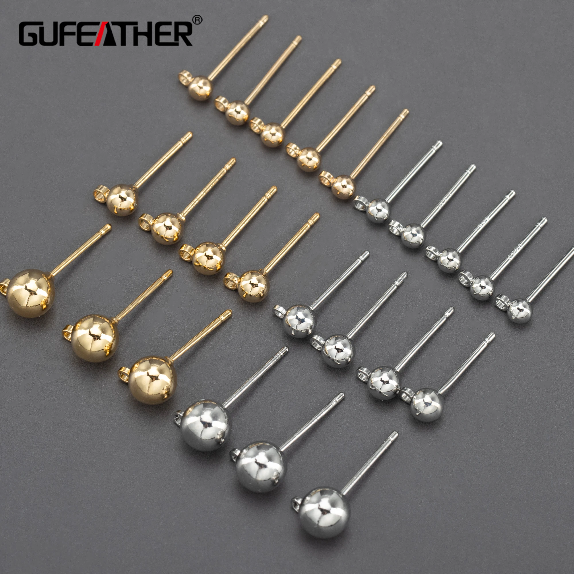 Top Trends: GUFEATHER M575, jewelry Accessories, 18k Gold Plated, copper, pass REACH, nickel Free, stud Earring, jewelry Making Findings, 100pcs / lot Shoppable Styles