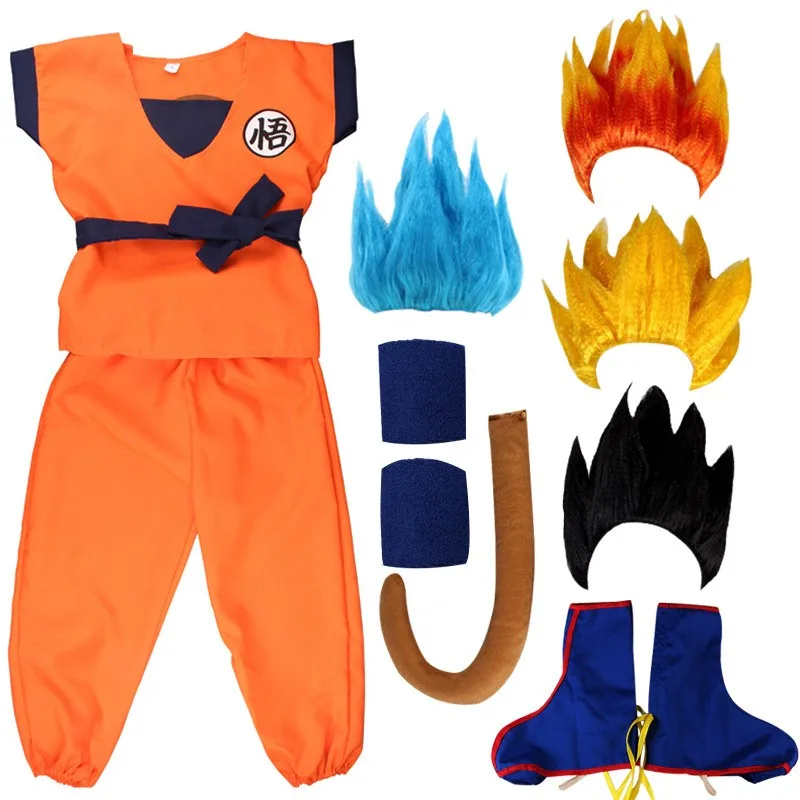 Top Trends: Kids Anime Son Goku Cosplay Suits With Tail Wig Adult Halloween Carnival Party Fancy Outfit Children Role Play Clothes Shoppable Styles