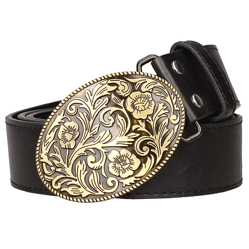 Top Trends: Fashion Women Belt Retro Floral Pattern Flower Design Arabesque Pattern Golden Floral Popular Element Girdle Women Gift Shoppable Styles