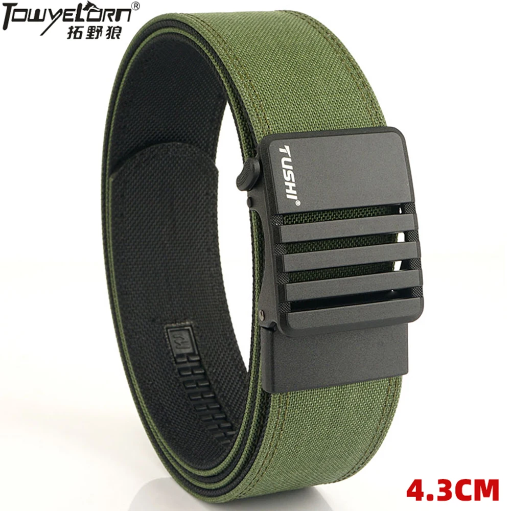 Top Trends: TOWYELORN New Hard Tactical Belt Men Metal Automatic Buckle IPSC Gun Belt 1100D Nylon Military Belt Outdoor Sports Girdle Male Shoppable Styles