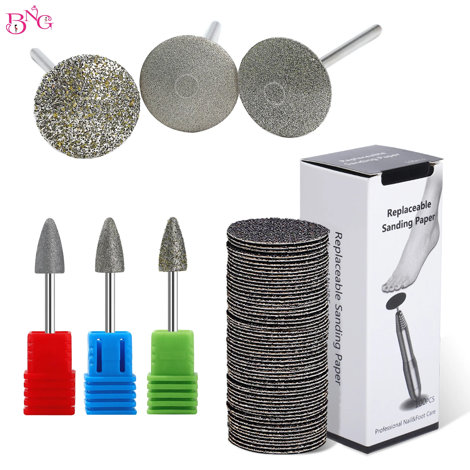 Top Trends: BNG Diamond Drill Bit 3/32" Rotary Burr Foot Cuticle Clean Manicure Pedicure Tools Drill Accessories Nail Mills Cutters Shoppable Styles - Image 5