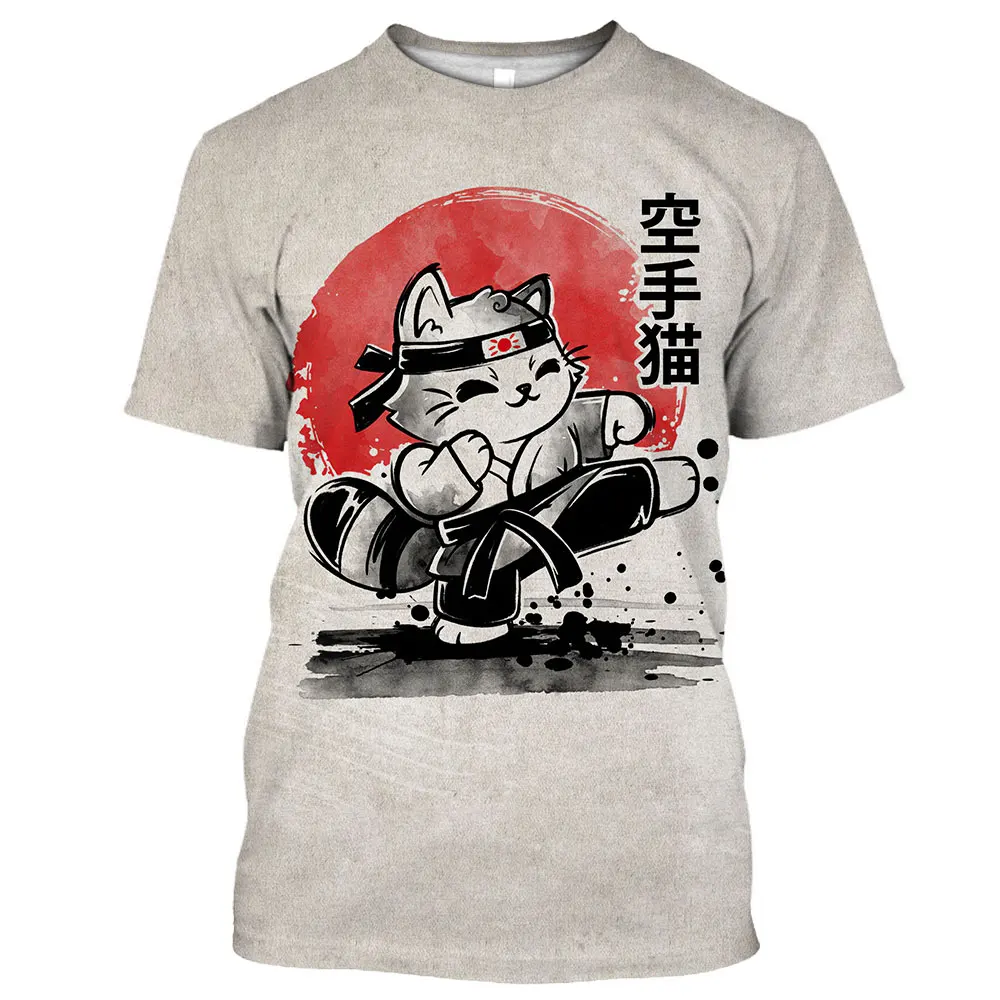 Top Trends: Unisex 2024 Samurai Cat Tattoo Shirt For Men 3d Print Cool Classic Art Shirt For O Neck Tops Tee Vintage Fuuny T-shirt Men Women Shoppable Styles