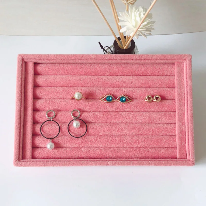 Top Trends: New Fashion Jewelry Display Velvet / PU Slots Earring Ring Tray Organizer Holder Case Box Wholesale Storage Ring Earring Key Shoppable Styles - Image 4