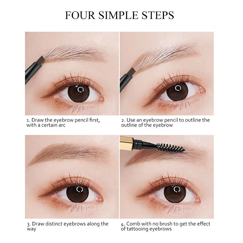 Top Trends: Double Head Eyebrow Pencil Long Lasting Waterproof 5 Colors Eye Brow Pen Tint Mascara Enhance Cosmetics Beauty Women Makeup Shoppable Styles - Image 5