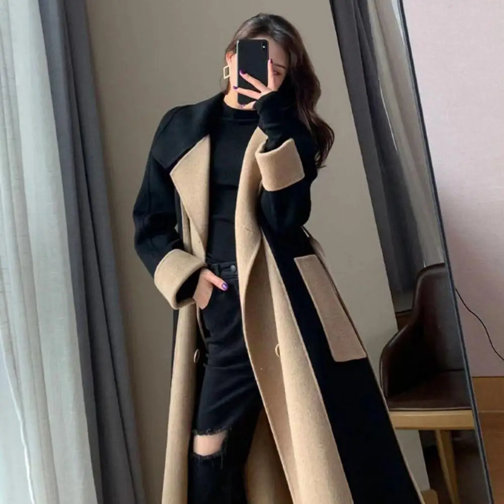 Top Trends: Long Style Lady Coat Double-sided Oversized Anti-wrinkle Lady Coat Chic Contrast Color Loose Lady Coat For Shopping Shoppable Styles