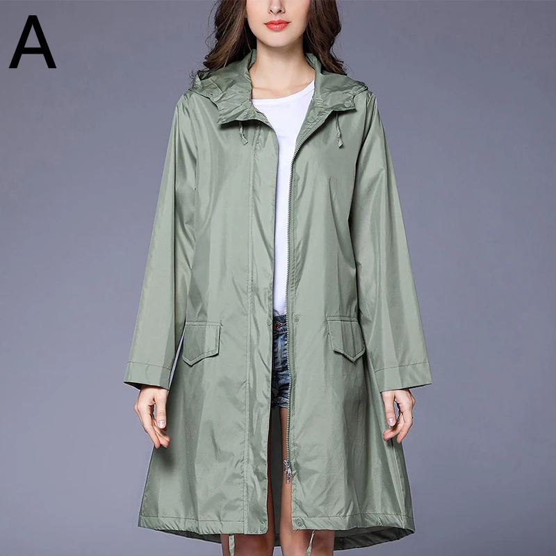 Top Trends: Women Rain Jacket Outdoor Waterproof Jacket Raincoats Casual Long Coat Hooded Fashion Shoppable Styles