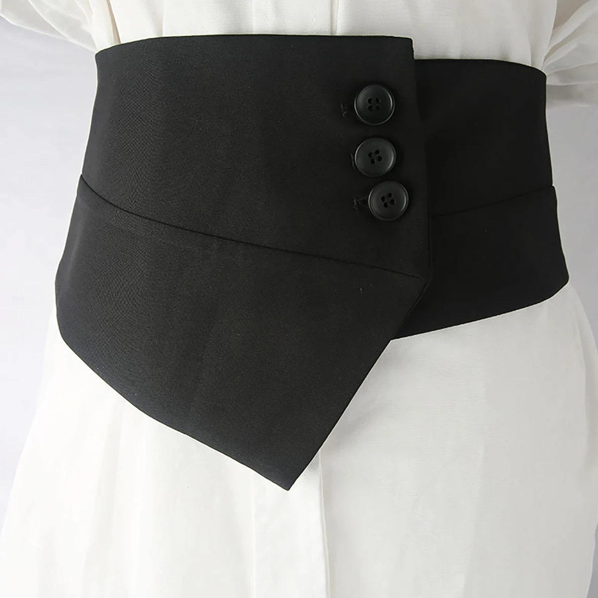 Top Trends: Women's Elasticity Fabric Embellished Waistband Skirt The Outer Wear Button Connect The Four Seasons Joker For Lady With Shirt Shoppable Styles