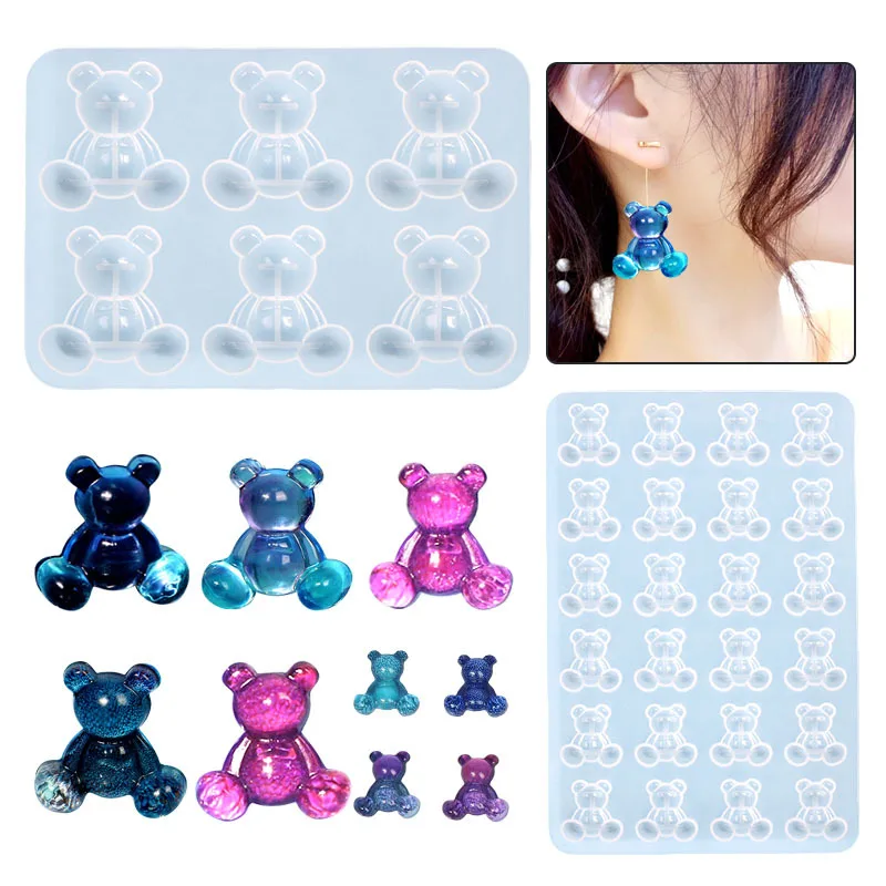 Top Trends: DIY Crystal Epoxy Silicone Mold Little Bear Earrings Hairpin KeyChain Jewelry Pendant Decoration Mirror Silicone Resin Mold Shoppable Styles