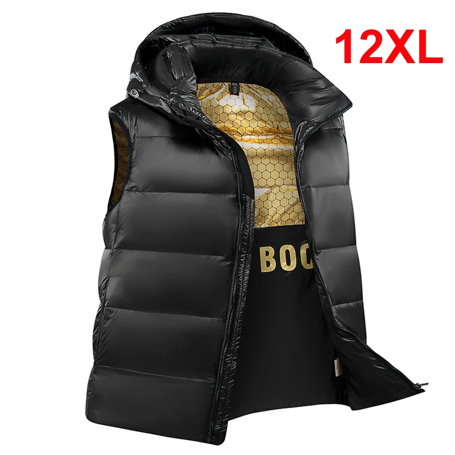 Top Trends: 12XL 10XL Plus Size Down Vests Men Winter Thick Down Sleeveless Jacket Fashion Casual Down Coats Male Big Size 12XL Shoppable Styles