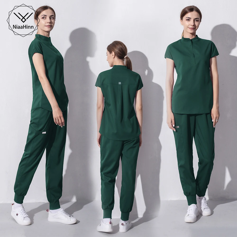 Top Trends: Green Hospital Uniform High-end Elastic Fabric Veterinary Clinic Operating Room Surgical Gown Medical Uniform Scrubs Jogger Suit Shoppable Styles