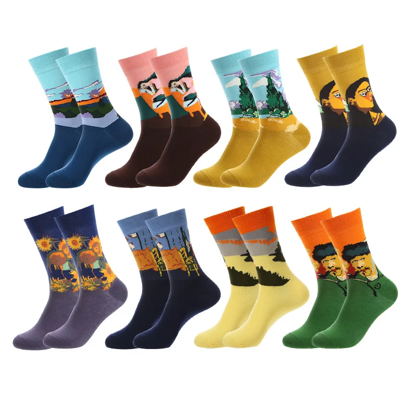 Top Trends: Women&#039;s Cotton Socks Retro Abstract Oil Painting Art Socks Sunflower Modern Van Gogh Creative Happy Oil Painting Skateboard Sock Shoppable Styles