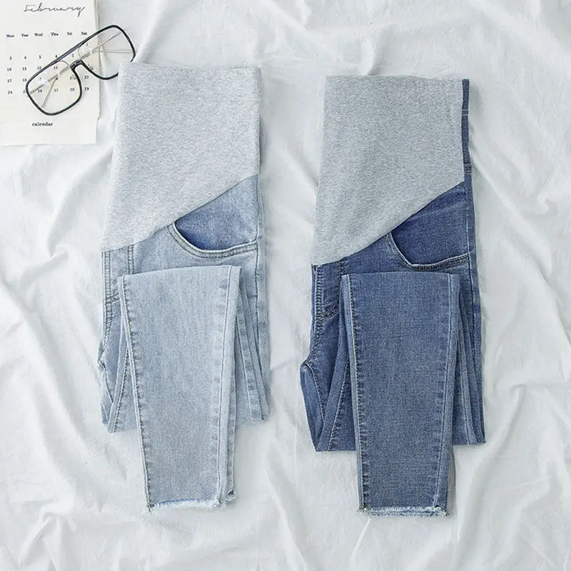 Top Trends: Sky Blue Maternity Pants Pregnancy Clothes Denim Jeans Leggings For Pregnant Women Clothes Nursing Trousers Capris M-2XL Shoppable Styles