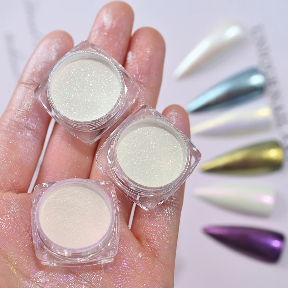 Top Trends: 1Jar Pearl Nail Mirror Powder Pigment Pearlescent Chrome Powder Ice Neon Mermaid Mirror Glitter Pearl Aurora Nail Pigment FT198 Shoppable Styles - Image 4