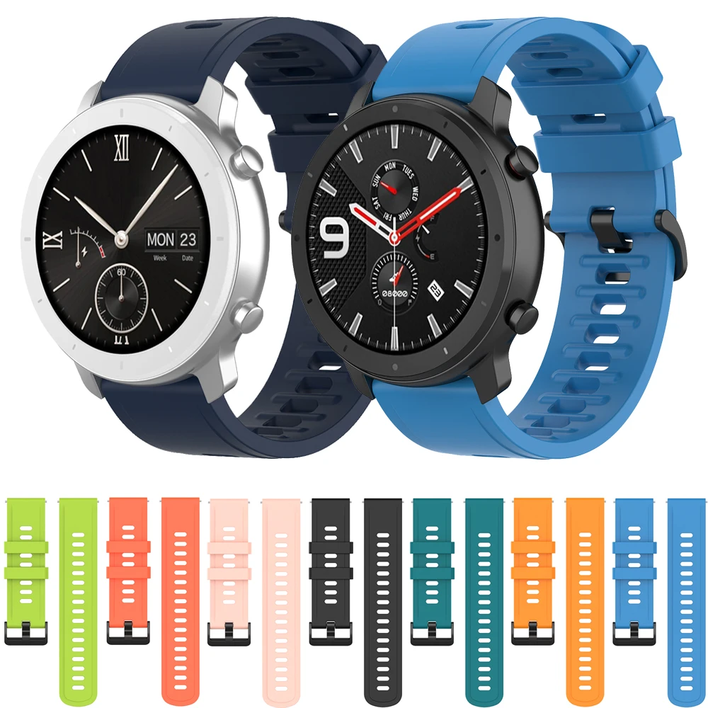 Top Trends: 22mm 20mm Silicone Strap For Amazfit GTR / Stratos / Bip Replacement Bracelet Belt For Samsung Watch 6 / 5 / 4 / 3 Huawei Watch 3 / GT2 Belt Shoppable Styles