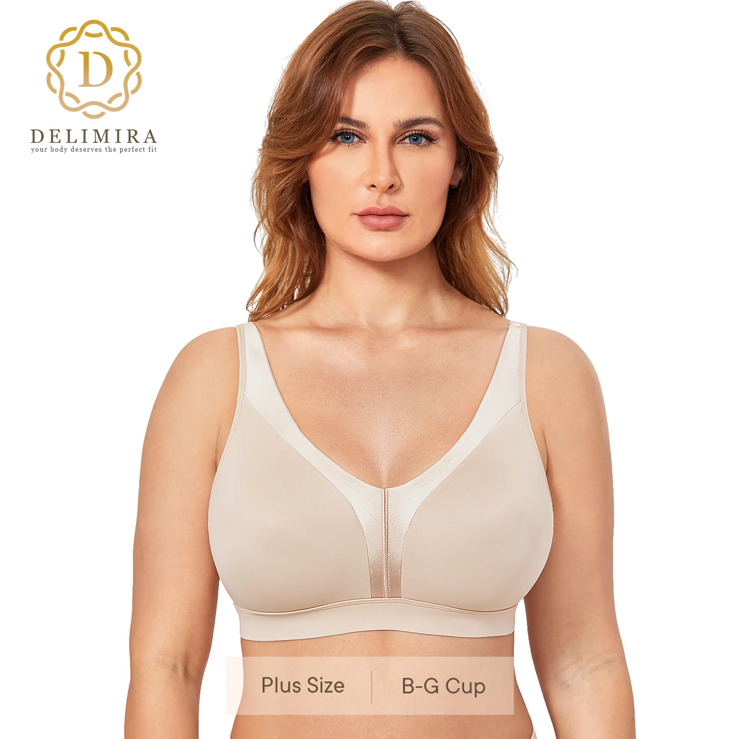 Top Trends: DELIMIRA Women&#039;s Wireless Smooth Bra Plus Size Full Coverage Unlined Support 34-48 B-G Cup Shoppable Styles