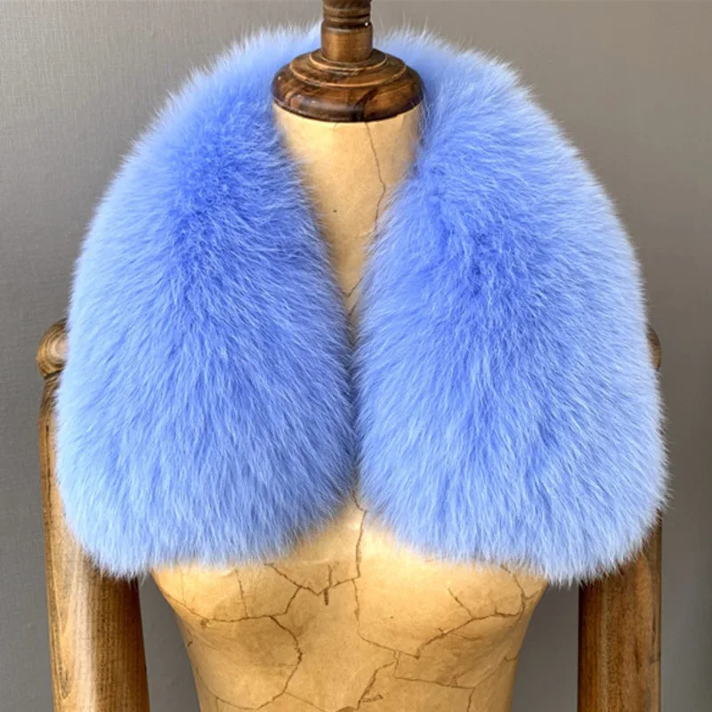 Top Trends: Fox Fur Collar Women Winter Real Fox Fur Scarf Furry Fur Collar Ladies Coat Scarf Natural Fur Scarf Women Female Thick Shawl Shoppable Styles - Image 4