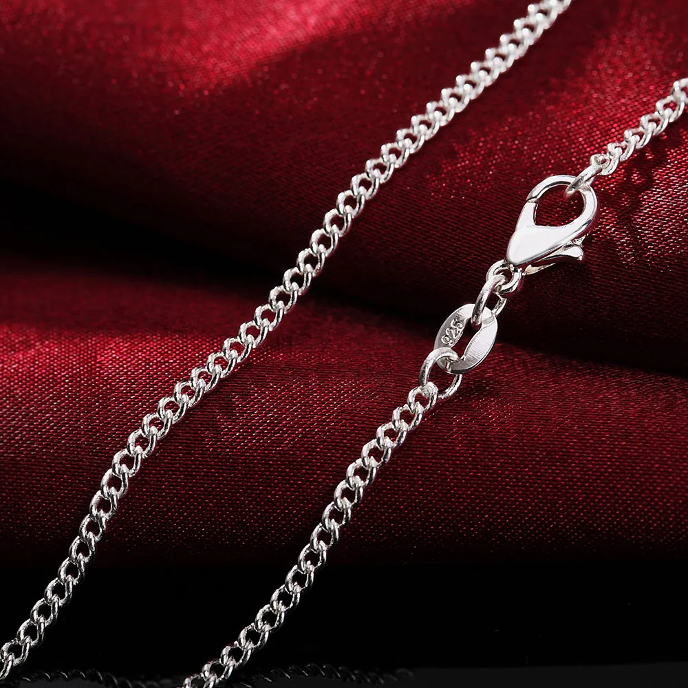 Top Trends: New 925 Sterling Silver Necklace 16 / 18 / 20 / 22 / 24 / 26 / 28 / 30 Inches 2MM String Chain For Women Men High Quality Jewelrys Gifts Shoppable Styles