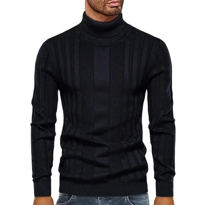 Top Trends: Men Simple Style Solid Color Turtleneck Sweater New Male Office Commuter Casual Jumpers Autumn Winter Thickened Warm Knitted Top Shoppable Styles