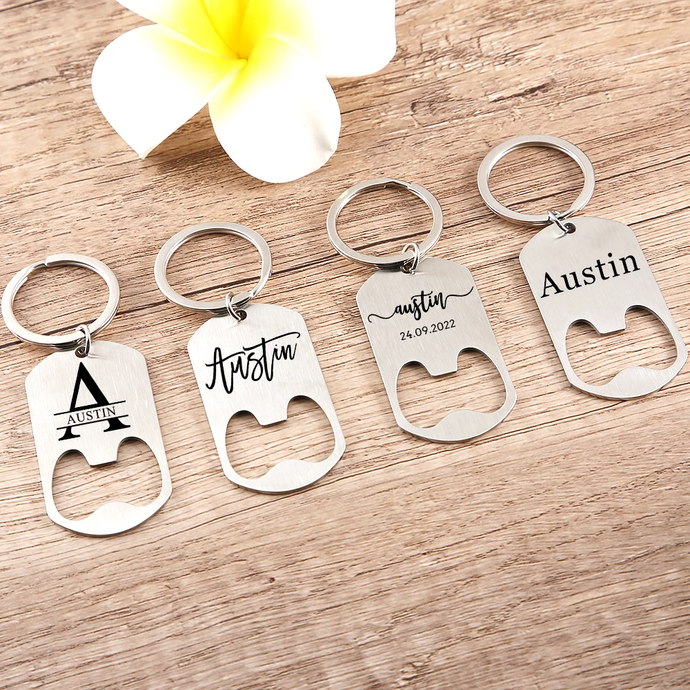 Top Trends: Custom Wedding Party Names Stainless Steel Key Chain Personalized Bottle Opener Birthday Gift Custom Wedding Gift For Guest Shoppable Styles