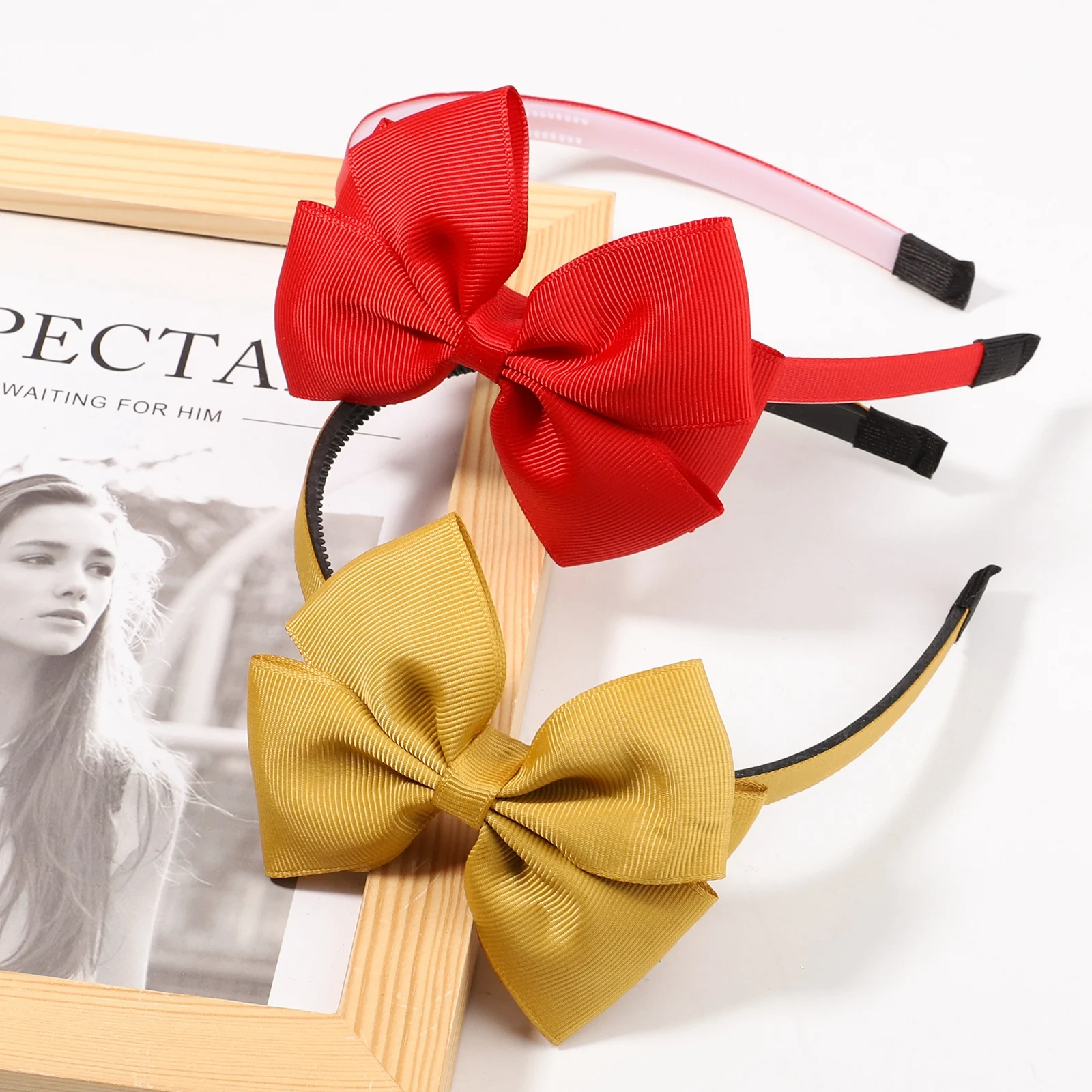 Top Trends: 1pcs Cute Solid Color Ribbon Handmade Hair Bows Hair Bands For Girls Headband 20 Colors Cute Children Kids Baby Hair Accessories Shoppable Styles - Image 4