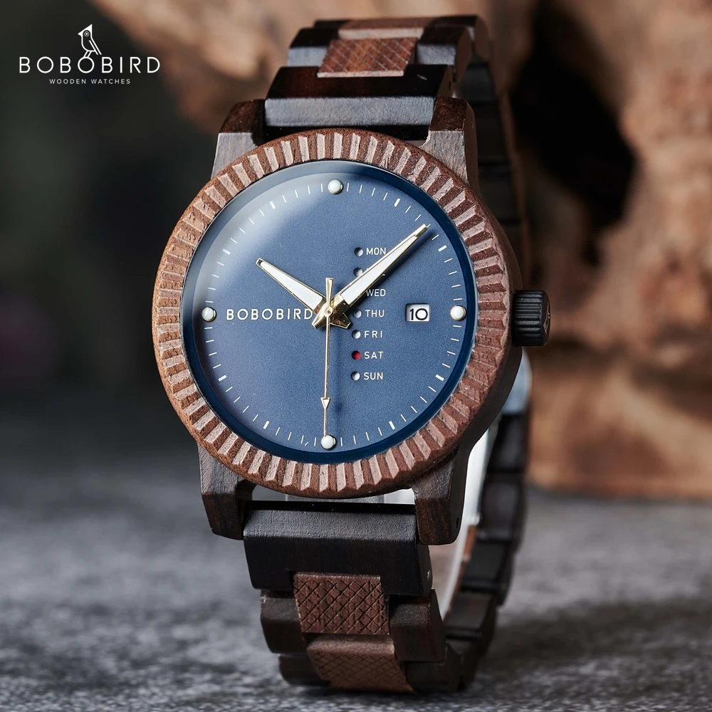 Top Trends: Men's Quartz Watch Simple Fashion New Couple Wooden Watch BOBOBIRD Top Brand Timepieces Week Date Display Custom Unique Gift Box Shoppable Styles