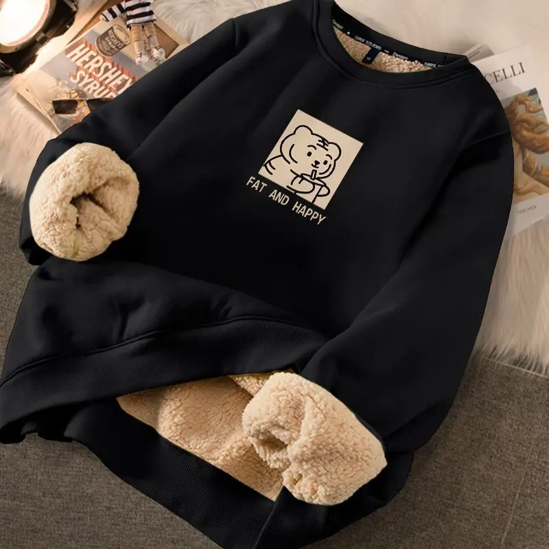 Top Trends: High Quality Women'S Winter 2023 New Korean Style Fleece Sweater Sweatshirt Y2k Clothing Clothes For Teenagers Urban Blouses Shoppable Styles