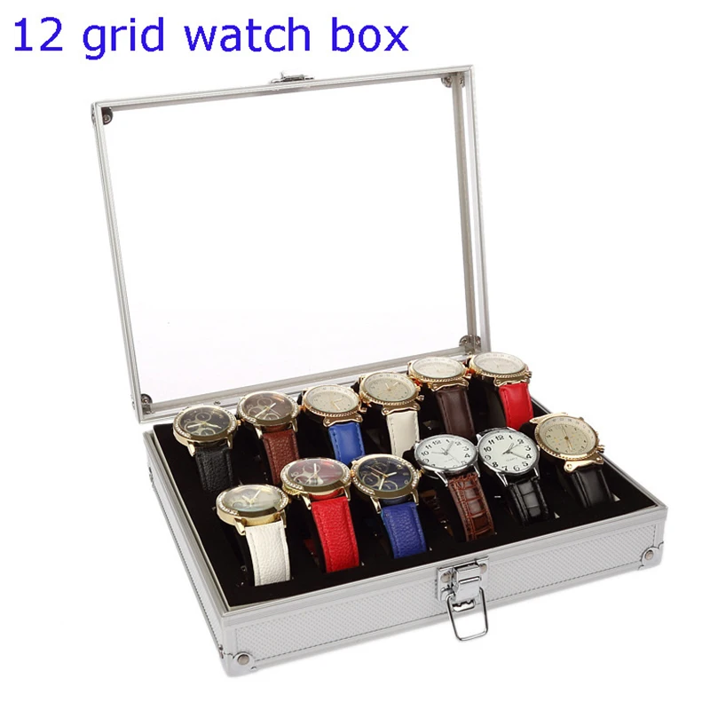 Top Trends: 6 / 12 Grids Wrist Watch Display Box Case Holder Locked Jewelry Storage Organizer Shoppable Styles