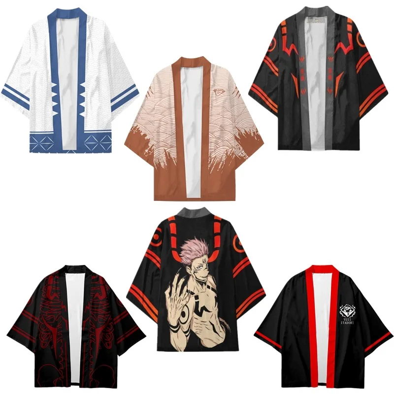 Top Trends: Anime Jujutsu Kaisen Gojo Satoru Ryomen Sukuna Fushiguro Megumi Cosplay Kimono Cloak 3D Digital Print Clothing Shoppable Styles