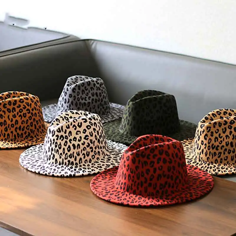 Top Trends: 2022 New Fedoras Hats For Men Unisex Bowler Hats Tuo-toned Leopard Belt Fashion Ladies Hat Fedoras Jazz Cap 9.5CM Brim шапка Shoppable Styles - Image 4