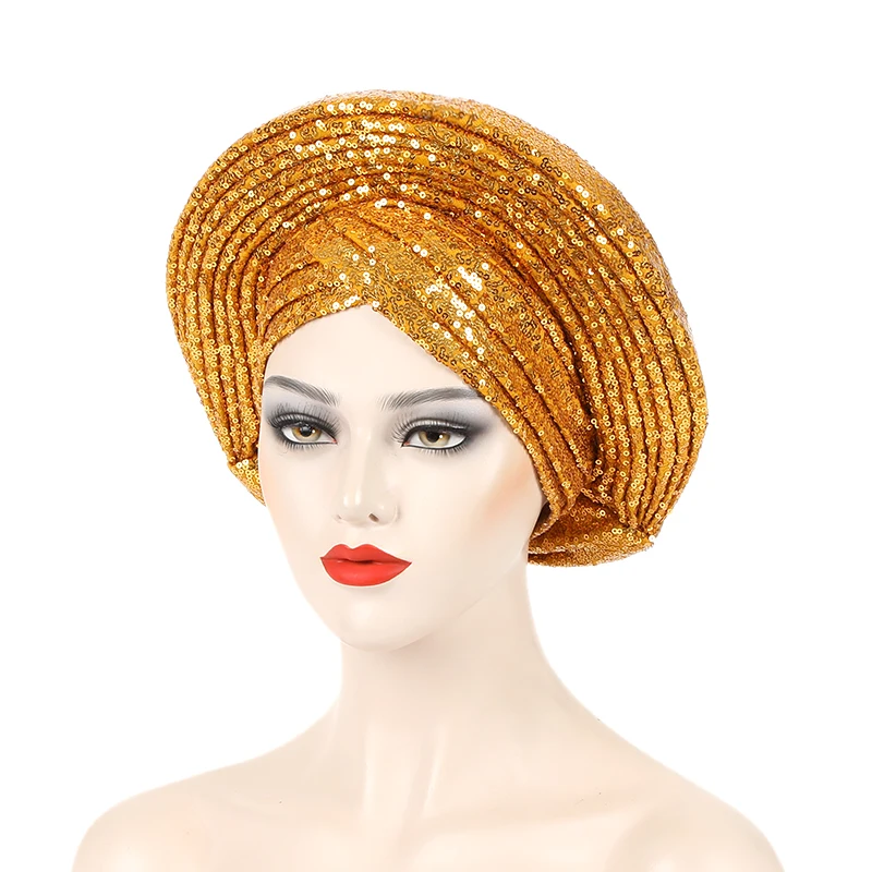 Top Trends: Already Made Nigeria Wedding Geles African Headtie Muslim Headgear Africa Turban Head Wraps Ready To Wear Women&#039;s Auto Gele Shoppable Styles