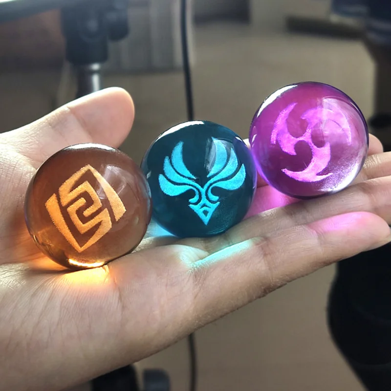 Top Trends: Game Genshin Impact Cosplay Eye Of God Water Wind Thunder Fire Rock Ice Element Crystal Glass Ball Prop Accessories Shoppable Styles