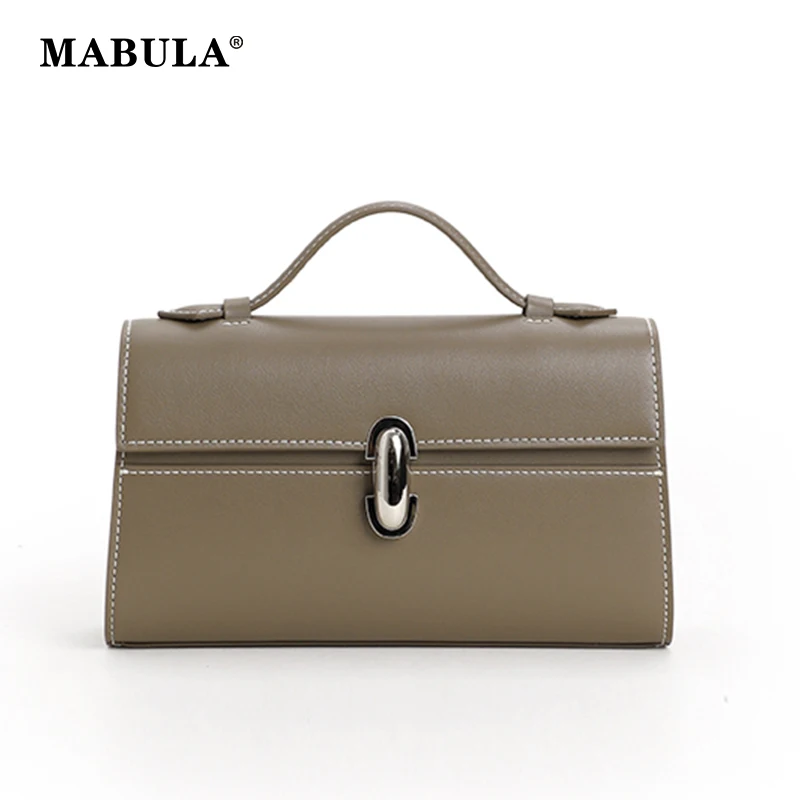 Top Trends: MABULA Genuine Leather Top Handle Satchel Purse For Women 2023 Brand Designer Luxury Clutch Handbags High Quality The Tote Bag Shoppable Styles