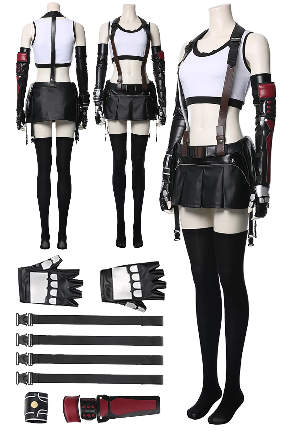 Top Trends: Final Cosplay Fantasy VII Tifa Lockhart Cosplay Costume Women Girl Outfit Sports Vest Skirt Full Set Halloween Carnival Shoppable Styles