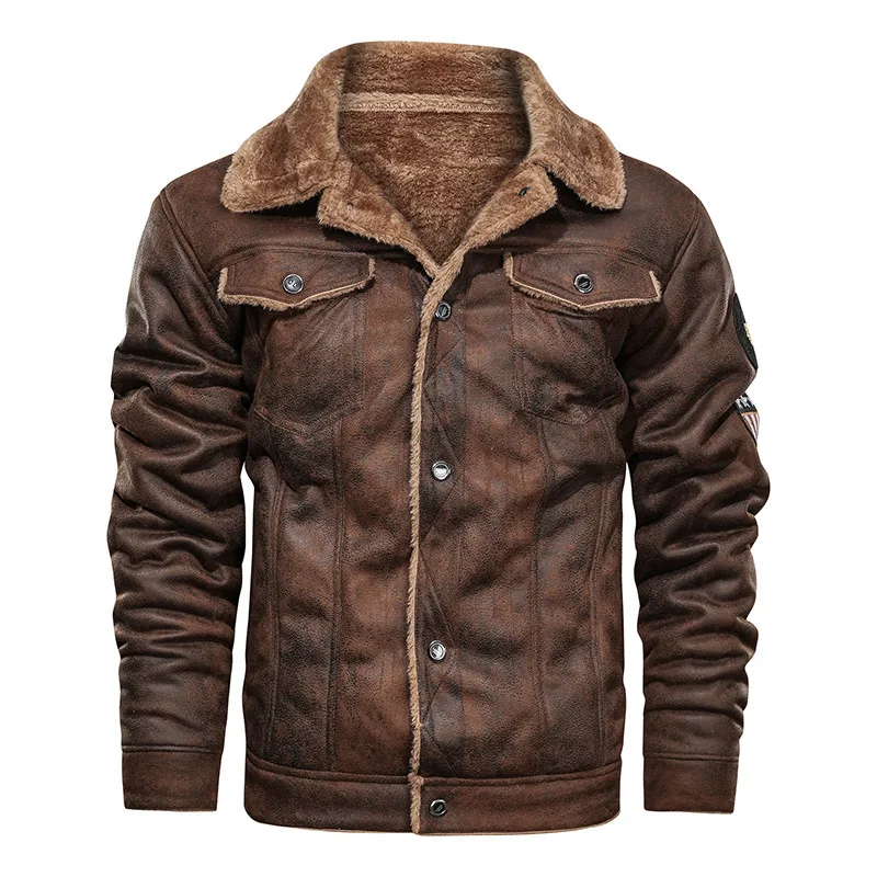 Top Trends: Men's Artificial Fur Collar Jacket, PU Leather Vintage Steam Pocket Punk Gothic Retro Coat Shoppable Styles