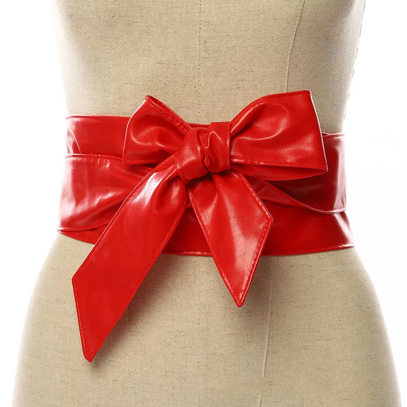 Top Trends: Fashion Girdle Female All-match Women's Dress Accessories Wide Bowknot Belt Length And Width Shoppable Styles - Image 2