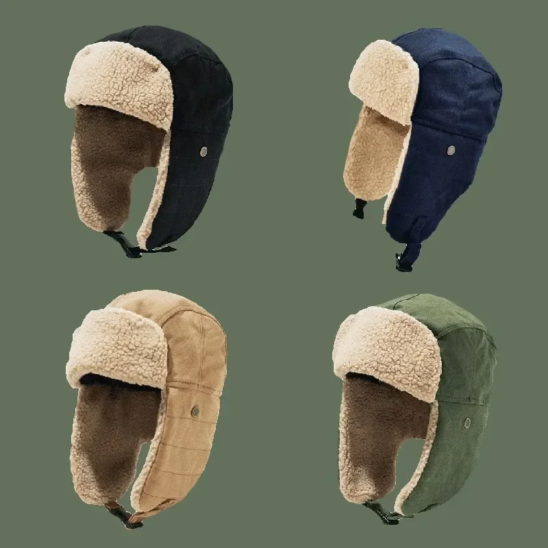 Top Trends: Winter Thick Warm Ear Protection Hats Unisex Lei Feng Hat Women And Men Solid Earlfap Beanie Outdoor Windproof Russian Hats Shoppable Styles