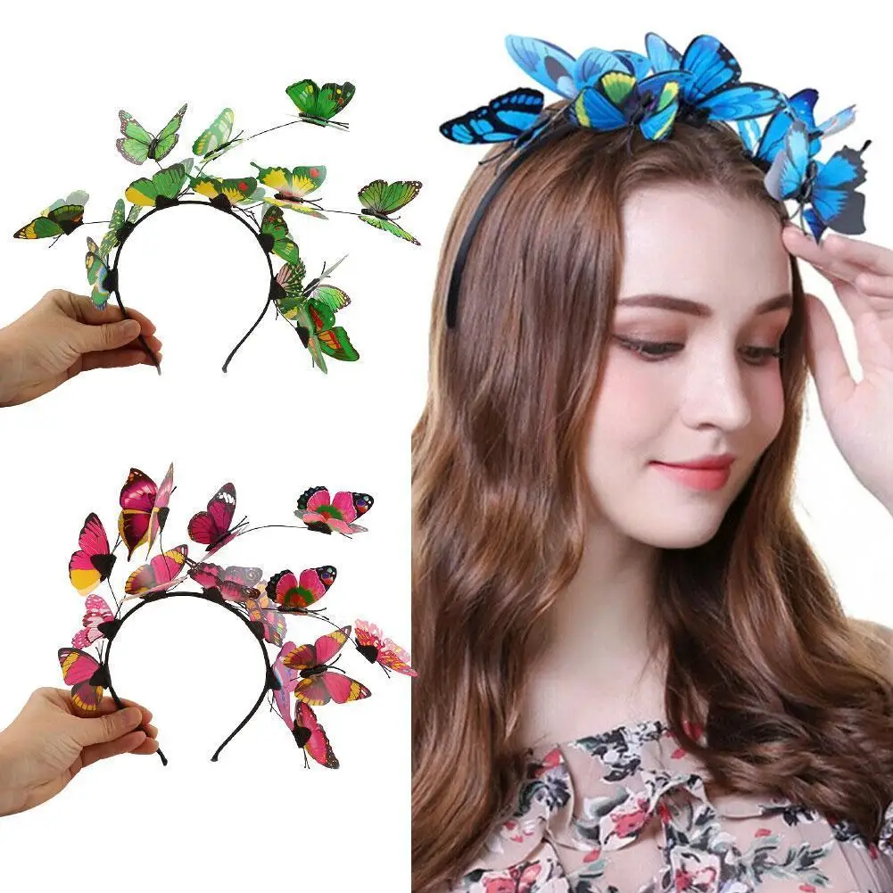 Top Trends: 2023 New Butterfly Headbands For Women Girls Colorful Butterfly Hairband Hair Hoop Lady Bridal Wedding Headpieces Photo Props Shoppable Styles