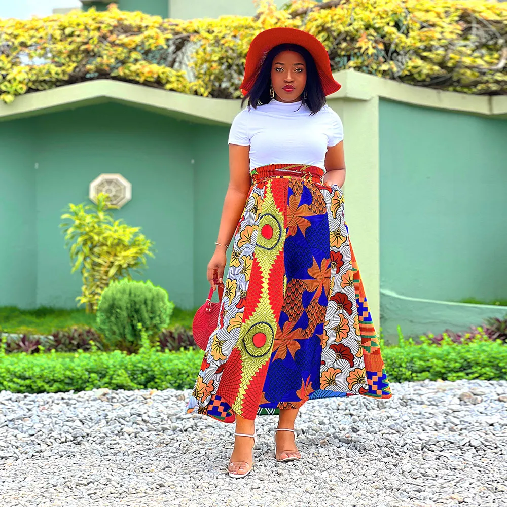 Top Trends: New Fashion African Maxi Skirt For Women Onesize Mix Skirt Ankara Wax Print High Waist Long Skirt African Traditional Clothing Shoppable Styles - Image 6