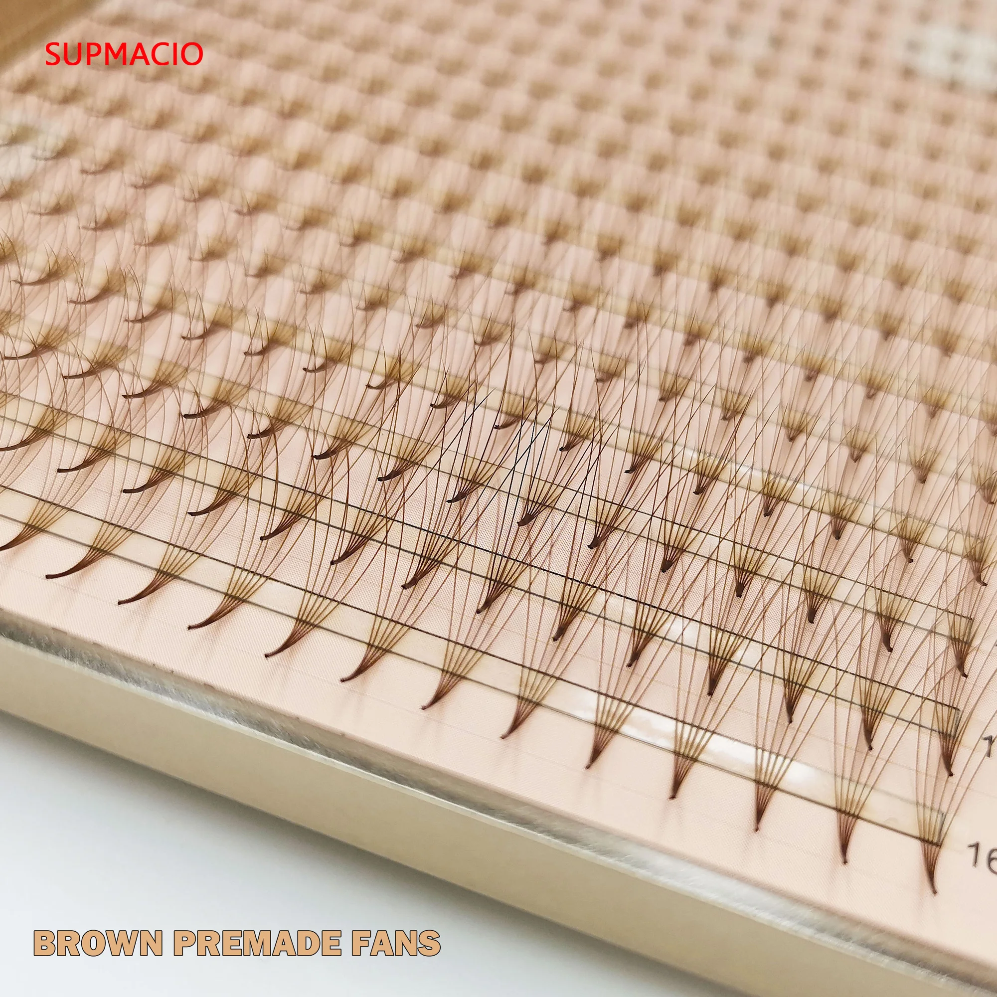 Top Trends: SupMacio Brown Premade Fans Eyelash Extensions Thin Pointy Base 10D 6D 5D 4D 3D Volume Sharp Narrow Stem Clusters Russian Shoppable Styles