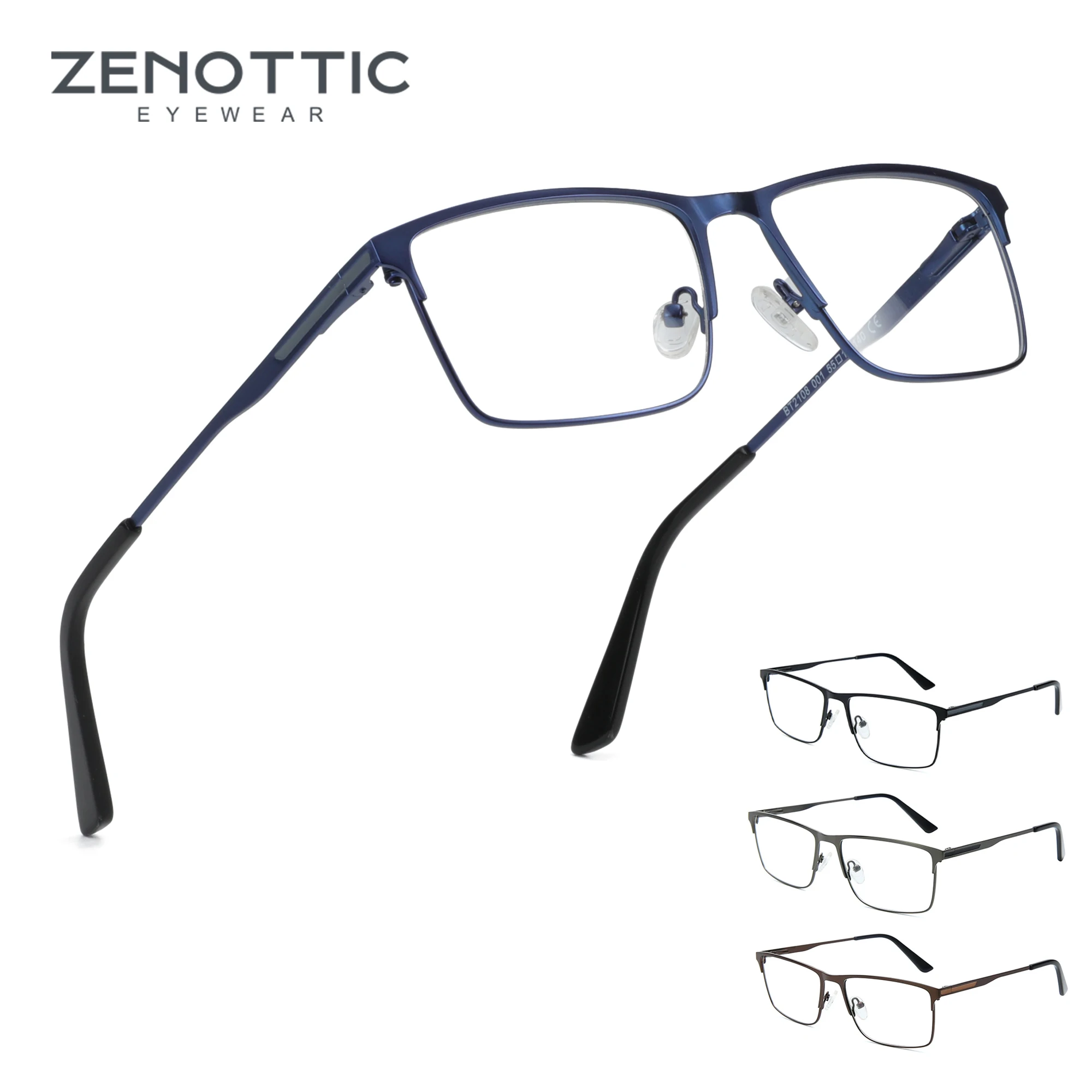 Top Trends: ZENOTTIC 2024 Men Titanium Alloy Optical Glasses Frame Fashion Male Square Eyewear Ultralight Metal Non-Prescription Eyeglasses Shoppable Styles