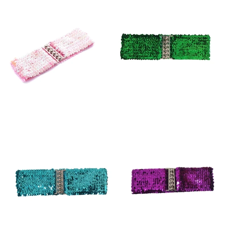 Top Trends: Female Sequins Waist Belt Fashion Elastic Waspie Belt Universal Waspie Dress Decorative Accessories Glittering Waistband Shoppable Styles