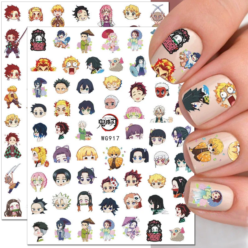 Top Trends: Demon Slayer Nail Stickers Kamado Tanjirou Nezuko Nail Art Decorations Japanese Cartoon Anime Kawaii Nail Decals Supplies Shoppable Styles