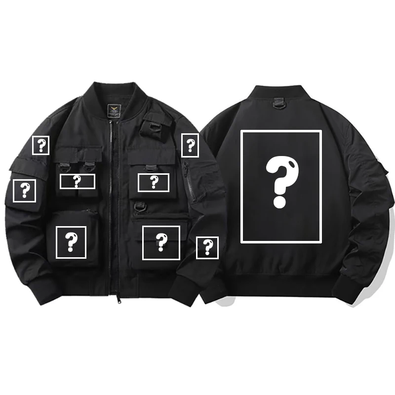 Top Trends: Custom Logo Waterproof Japanese Harajuku Gothic Male Urban Streetwear Y2k Techwear Coat Cyberpunk Bomber Jacket For Men Shoppable Styles