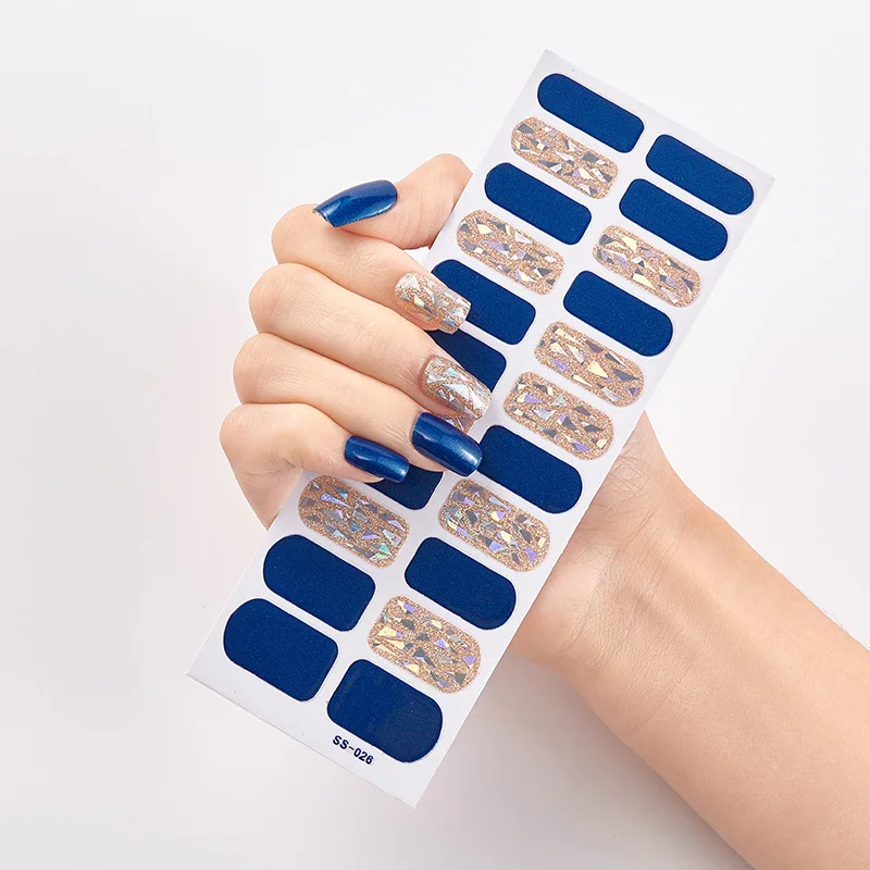 Top Trends: Baking Free Fashionable Blue Diamonds Nail Art Stickers Collection Manicure DIY Nail Polish Strips Wraps For Party Decor Shoppable Styles