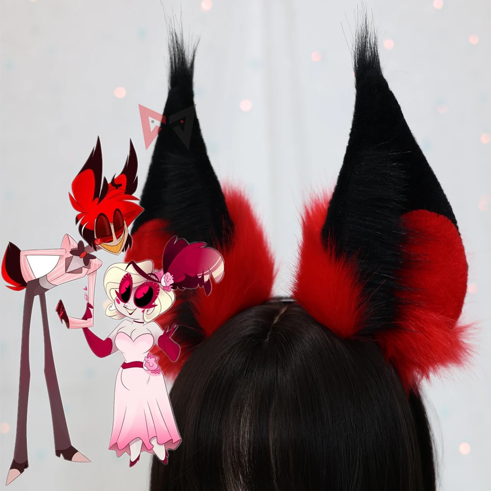 Top Trends: New Hazbin Hotel Alastor Cosplay Prop Radio Demon Red Wolf Fox Ears Hairhoop Headwear Headband Tail For Costume Accessories Shoppable Styles