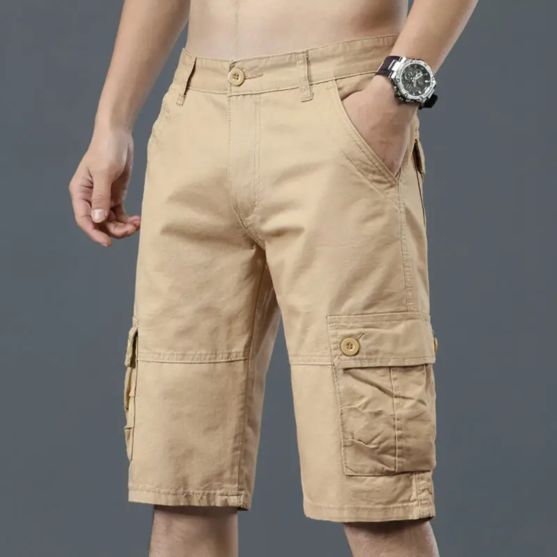 Top Trends: Summer Thin Pure Cotton Work Shorts Men&#039;s 5-point Multiple Pockets Casual Trend Loose Breeches Fashion Sports Pants Shoppable Styles