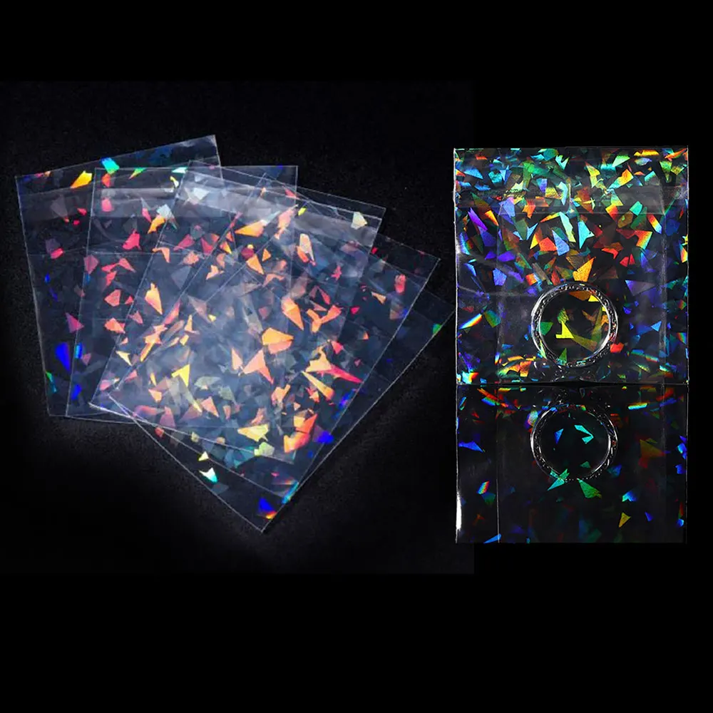 Top Trends: 50pcs / lot Transparent Laser Fragment Self-adhesive Bag Plastic Pouch For Jewelry Retail Display Packaging Flash Holographic Bag Shoppable Styles