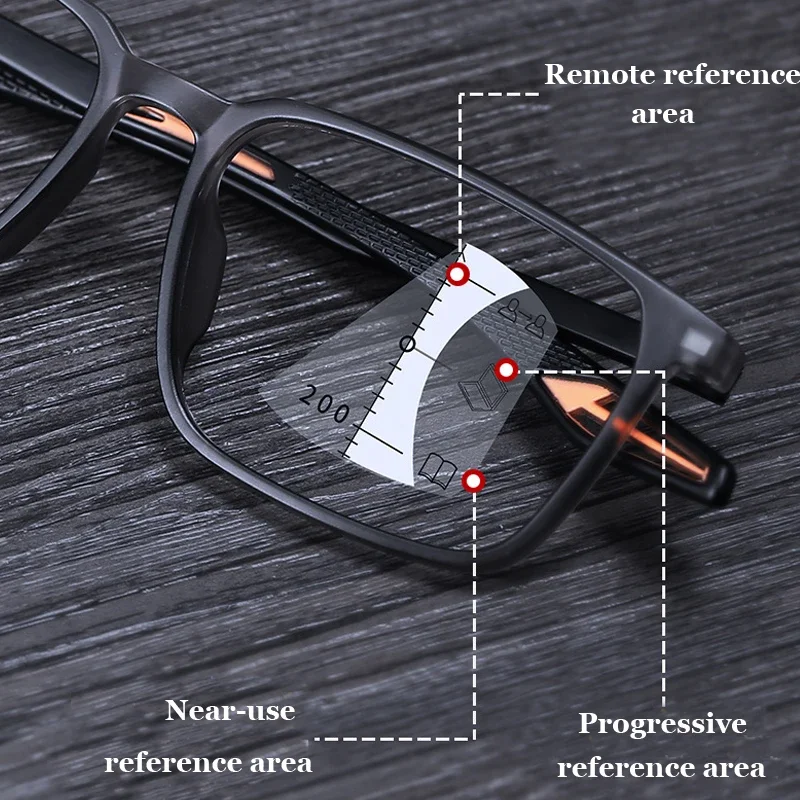 Top Trends: Fashion Multifocal Progressive Glasses Trendy Blue Light Blocking Sports Reading Glasses Men Women HD Lens Near And Far Eyewear Shoppable Styles - Image 2