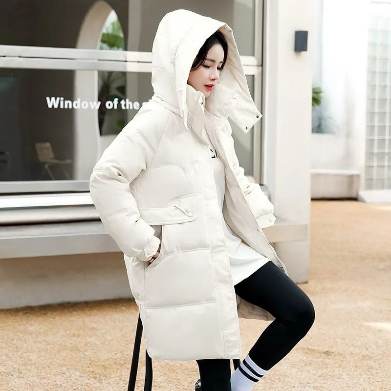 Top Trends: 2023 New Women Down Cotton Coat Winter Jacket Female Mid Length Version Parkas Loose Large Size Thick Outwear Hooded Overcoat Shoppable Styles