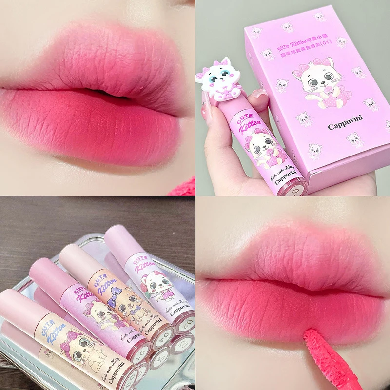 Top Trends: New FLORTTE Matte Lipstick 24 Hours Long Lasting Vintage Makeup Lip Gloss Cute Permanent Lips Female Cosmetic Products Korean Shoppable Styles